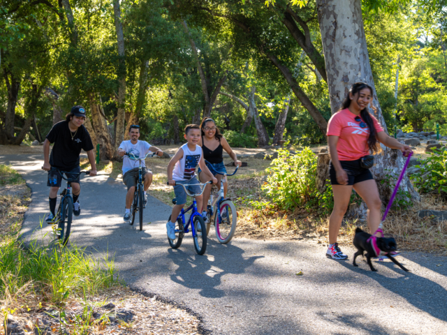 Biking the trail at lake casitas recreation area, california
