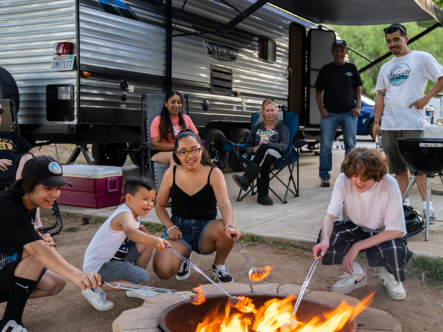 Campfire at lake casitas recreation area, California